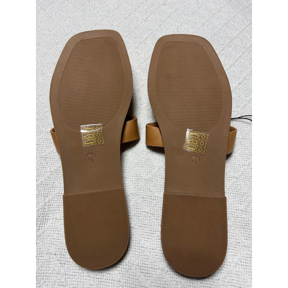 NWT Faux Leather Jason Wu Tan "Danis" Slip-On Slide Sandals Women's Size 9.5 - Picture 5 of 6